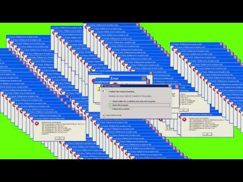 GREEN SCREEN Windows XP Error   VIRUS ERROR ( with sound )