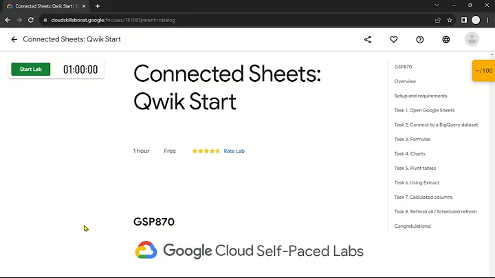 Connected Sheets: Qwik Start | GSP870 | Solution