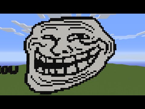 Troll Face - PIXEL ART | 10 minute long SpeedBuild - YouTube