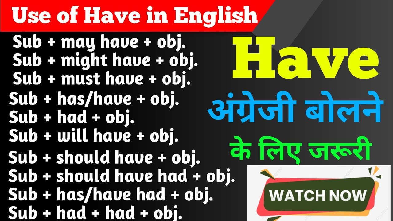 Use of Have with Modal Verb in English | Use of Should have had/Have ...