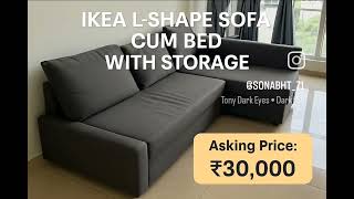 IKEA L-Shape Sofa Cum Bed with Storage – Excellent Condition📍 Borivali West, Mumbai