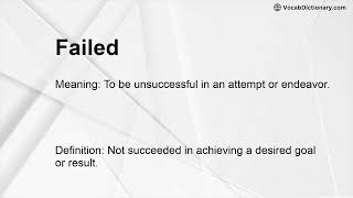 Failed Meaning