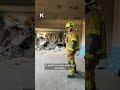 Aftermath of Russia's attack on emergency service building in Kyiv Oblast