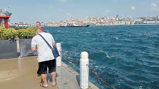 Saray Burnu Sahilinden Lodos Deniz Durumu.