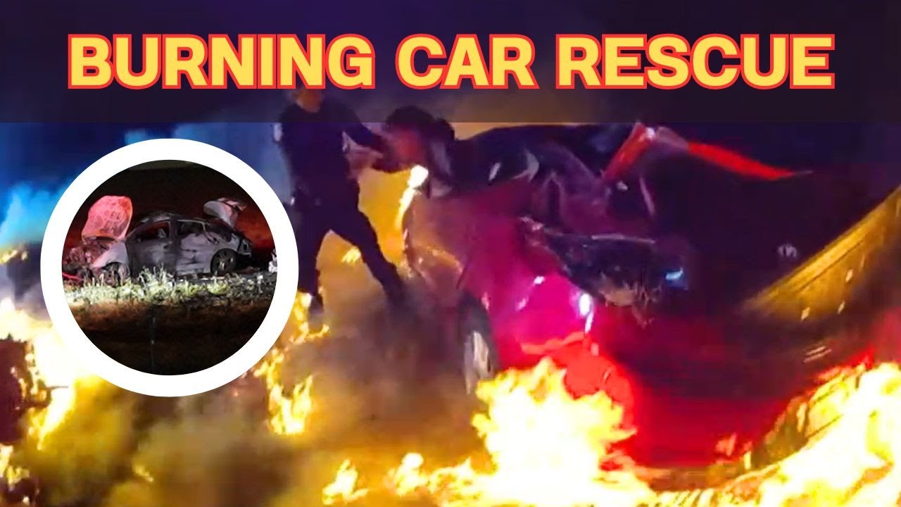 🚨 High Speed Chase Ends In FLAMES - Bodycam Shows Dramatic Rescue - YouTube