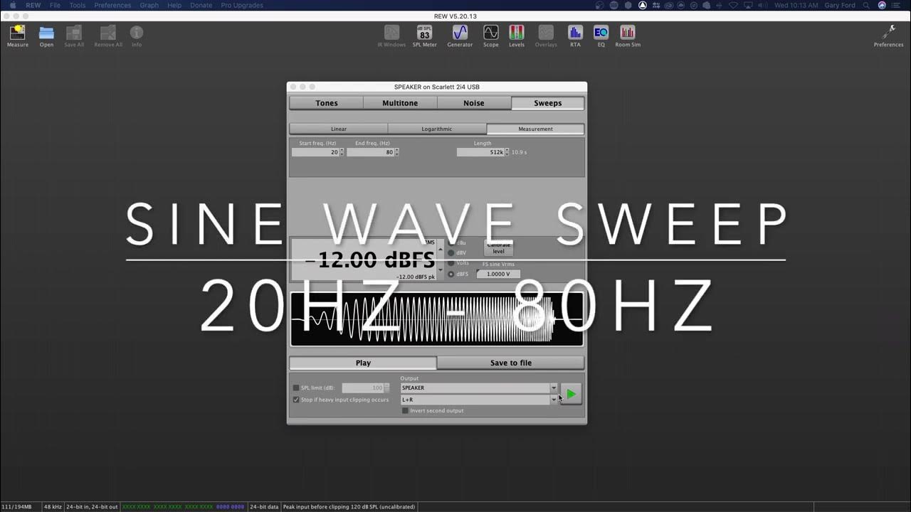Audio Test Signals Sine Wave Sweeps YouTube