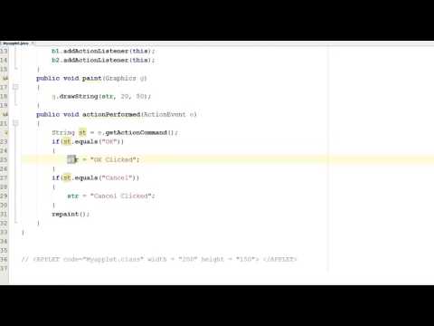 Example of Event Handling  (Two Buttons) in Java Applet (Hindi)