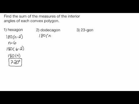 Find The Sum Of The Measures Of The Interior Angles Of Each