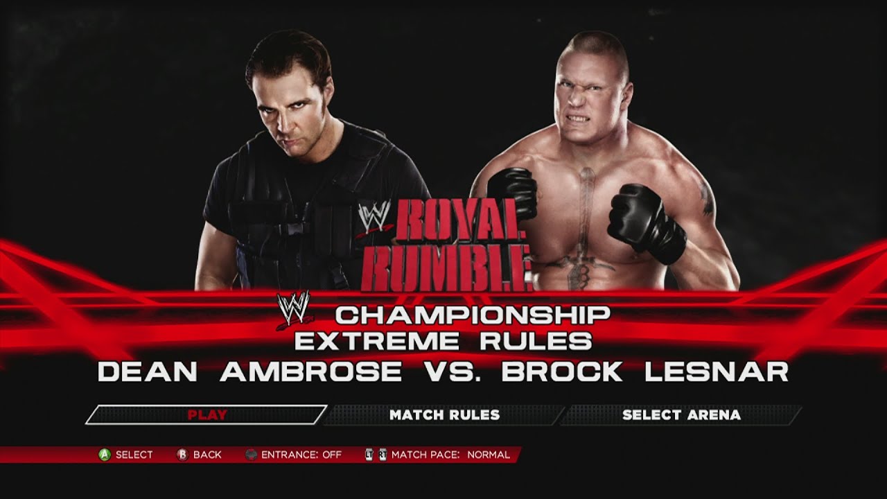 WWE 2K14 - Dean Ambrose vs. Brock Lesnar WWE Title Extreme Rules