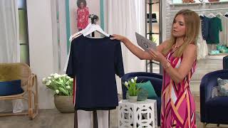 Susan Graver Essentials Butterknit Elbow Sleeve Bateau Neck Top on QVC