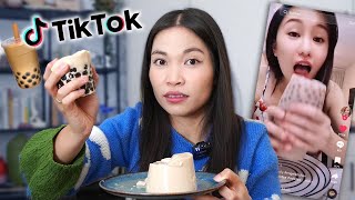 ich trinke virale TikTok Bubble Tea Rezepte (teilweise echt eklig)