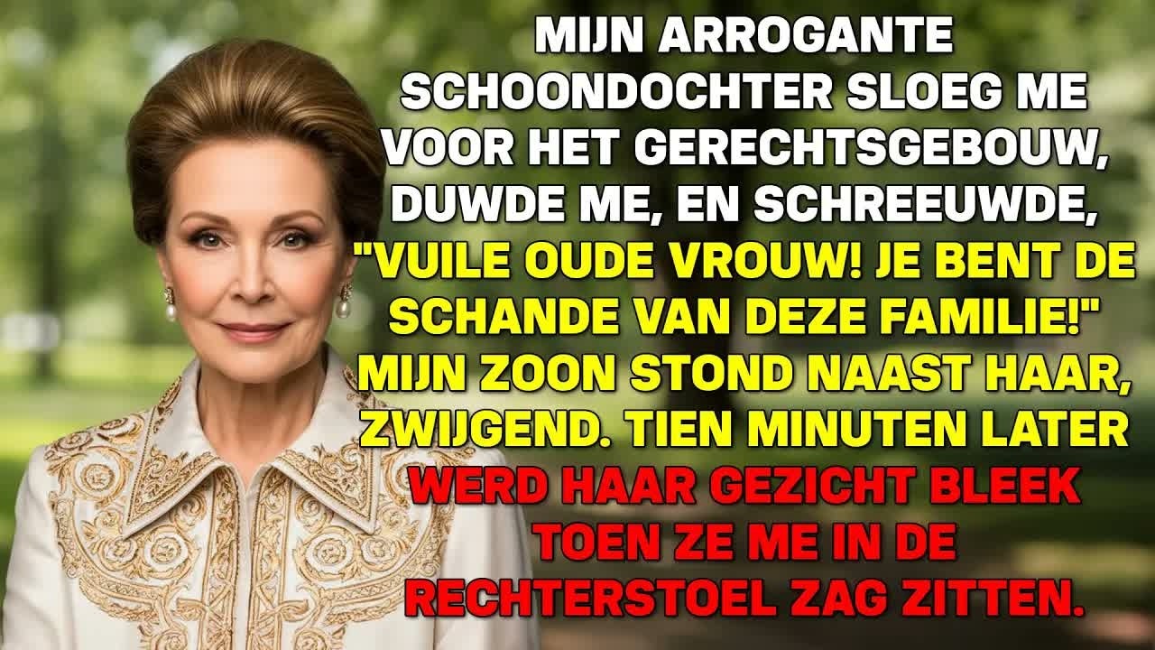 😳 Mijn schoondochter grijnsde en sloeg me buiten de rechtbank… Tot ik in de rechtszaal eindelijk de waarheid onthulde...