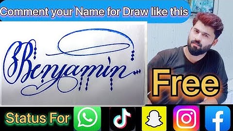 Benjamin Name Signature Calligraphy Status | How to Cursive write with cut Marker #benjamin