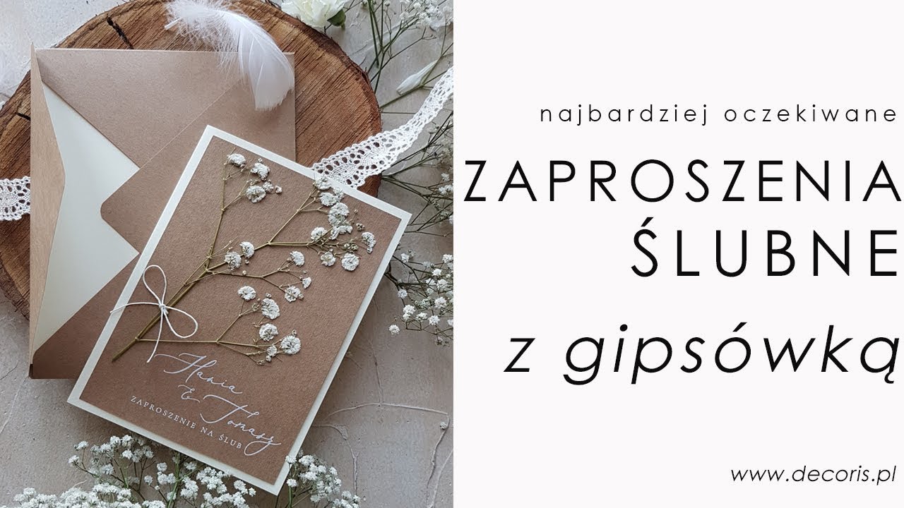 Pomysł Na Zaproszenia ślubne Gipsówka Youtube