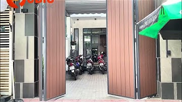 RUBIC 0906039838 - Lắp đặt cổng tự động âm sàn 4 cánh giả gỗ tại Bình Thuận