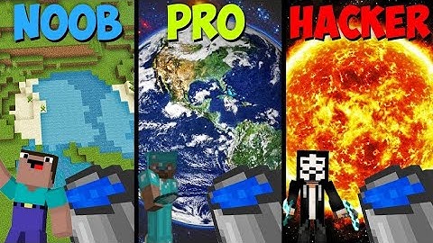 Minecraft Noob vs pro vs hacker || water bucket trick || noob || pro || hacker ||Minecraft