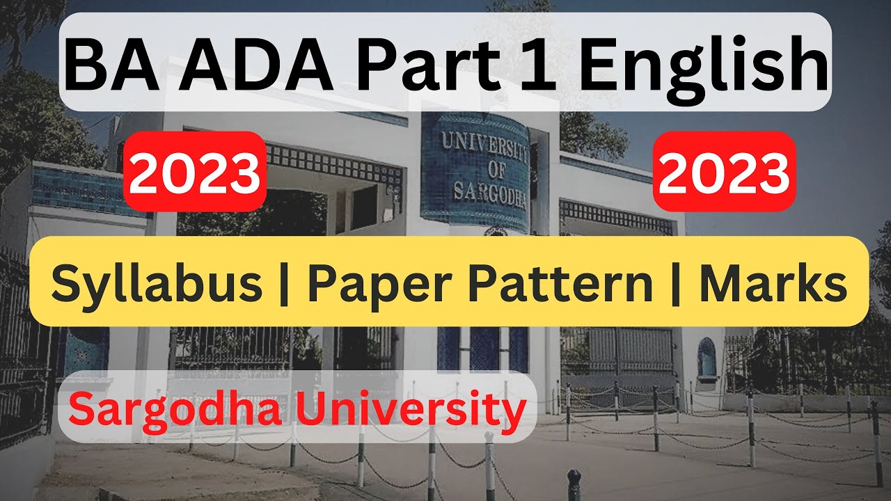 Associate Degree Arts Part 1 English Paper pattern Syllabus Marks ...