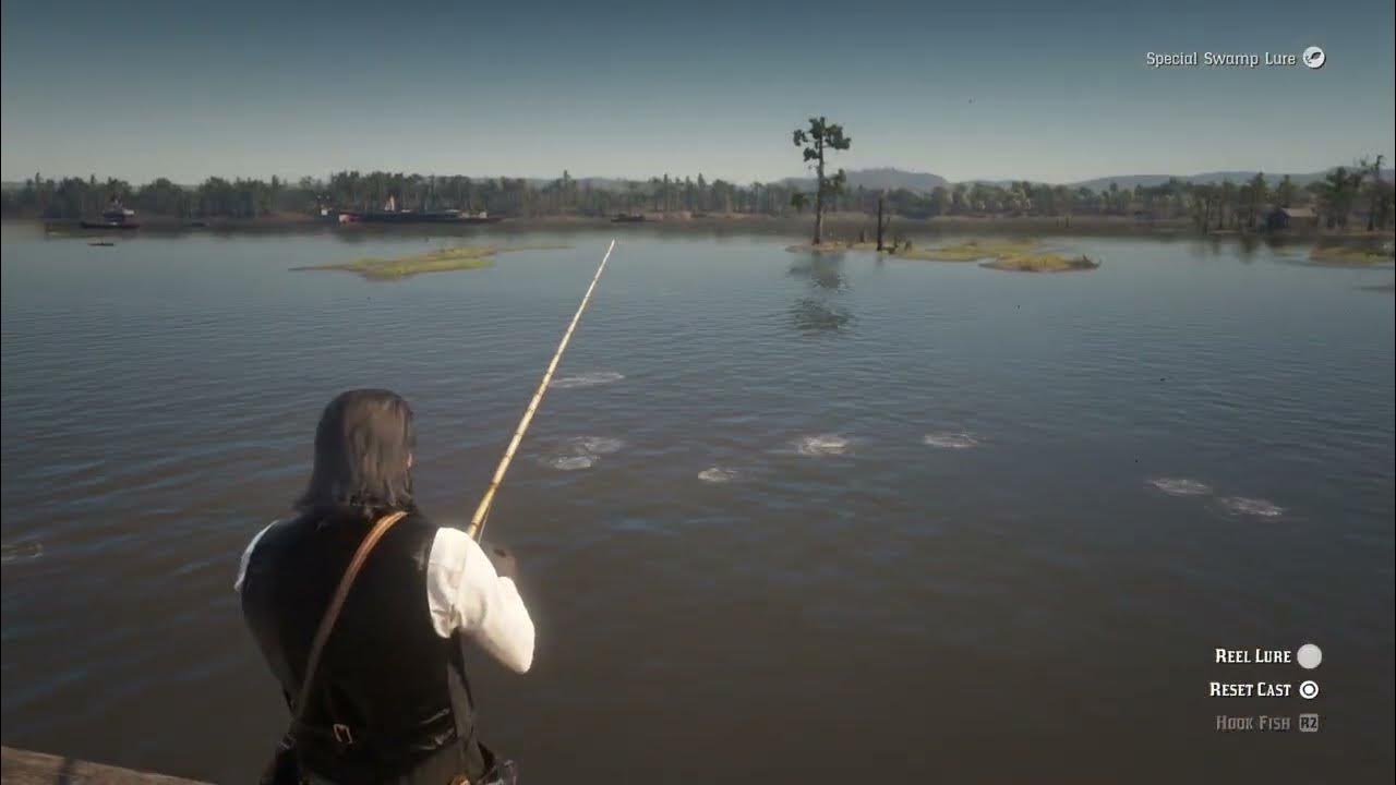 RDR2 Red Dead Redemption 2 Legendary Lake Sturgeon fishing attempt