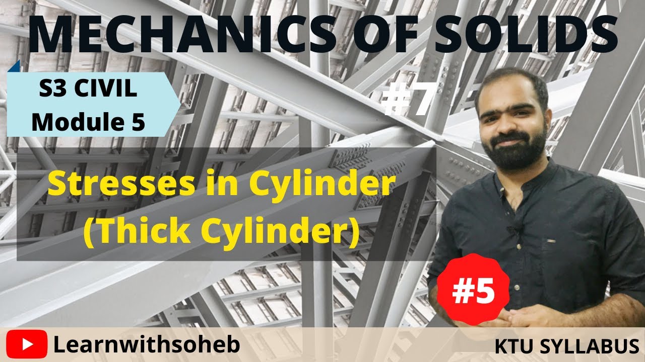 Stresses in Cylinder (Thick Cylinder)|| MOS - Module 5 |KTU B.Tech CE ...