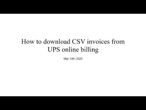 How to download CSV invoices from UPS online billing