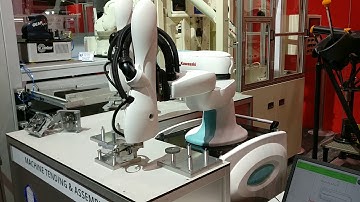 IMTS 2018 - Kawasaki Robotics - duAro1 - Machine Tending and Assembly