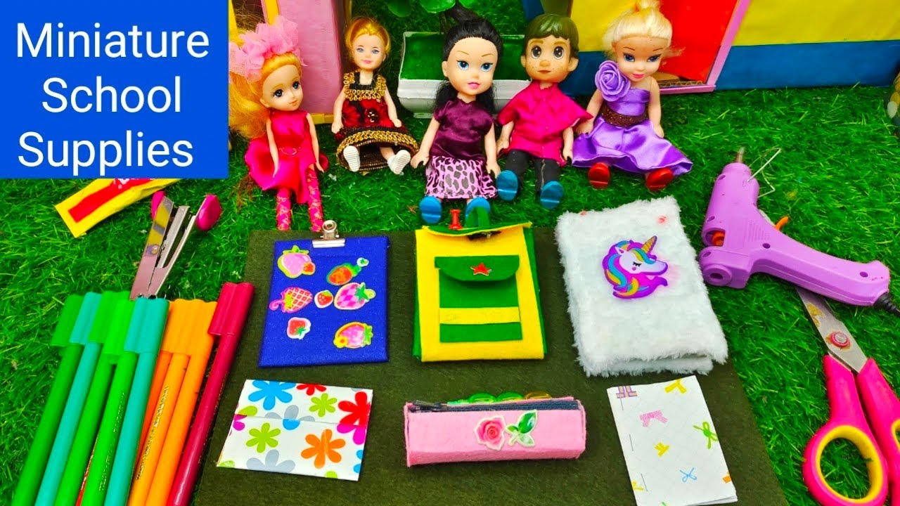 Abi making Miniature School Supplies| My Barbie Shows