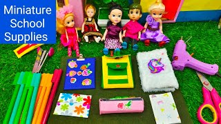 Abi making Miniature School Supplies| My Barbie Shows