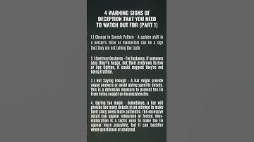 4 Warning Signs of Deception You Need to Watch Out For (Part 1)