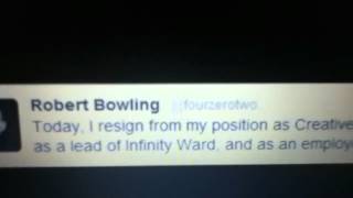 Robert Bowling Resigns from Call of  Duty