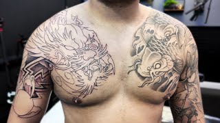 HOW TO STENCIL AND OUTLINE DRAGON SLEEVE TUTORIAL