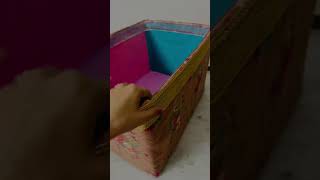 Cardboard crafts | Cardboard box storage ideas #reuse #organizer  @QuickArtAnjali