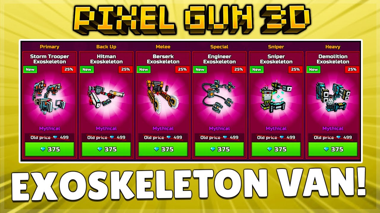 FULL Exoskeleton Set Traders Van is HERE! Pixel Gun 3D