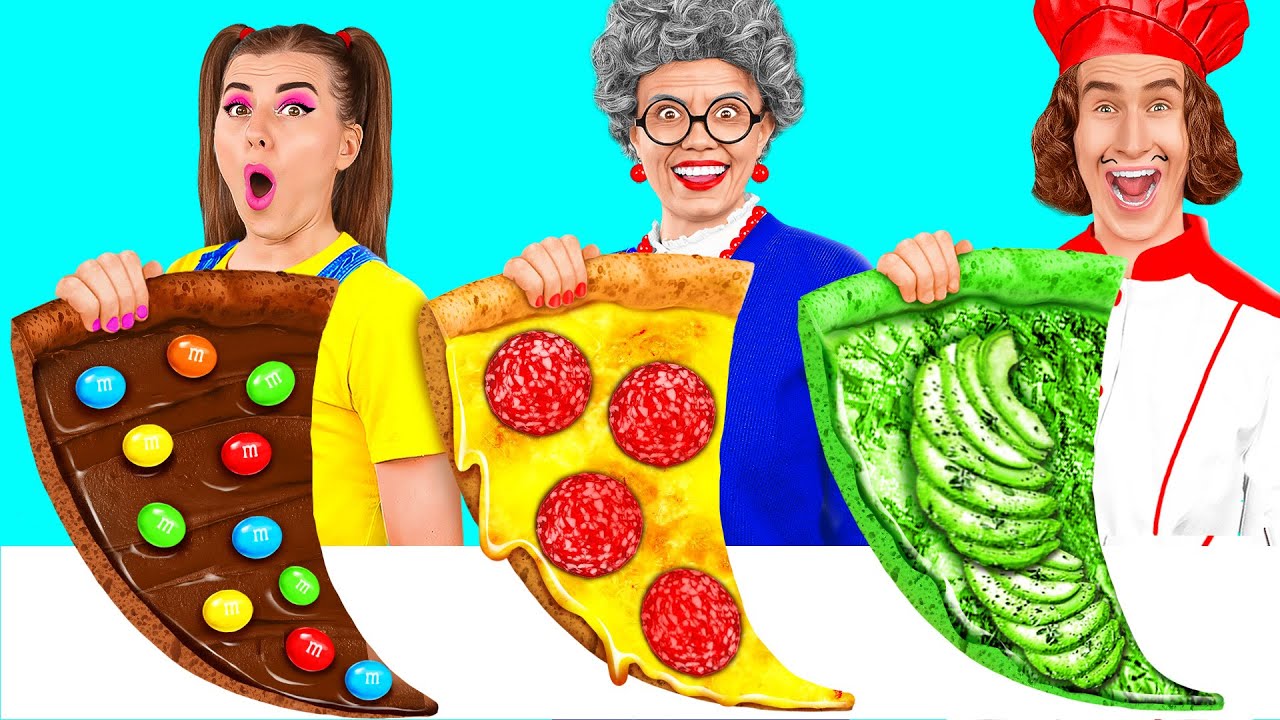 أنا مقابل جدتي في تحدي تحضير الطعام مواقف طعام مضحكة FUN FOOD YouTube