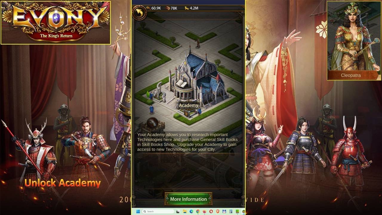 [*/\*] Evony The King's Return - Academy allows you to research technologies