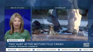 Two hurt after motorcycle crash in Chandler