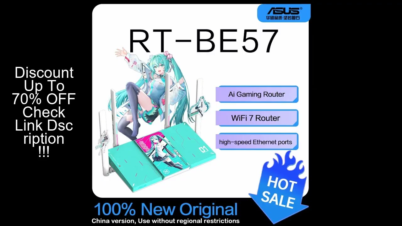 ASUS TUF Gaming Router 2 (Hatsune Miku Edition), WiFi 7, 2.5G Port, Gaming Wireless Acceleration, Ai