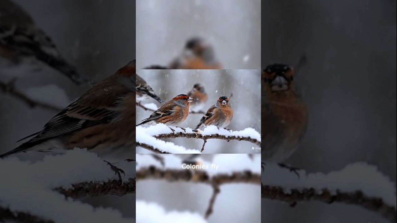 A Group Of Goldfinch in Winter. 