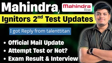 🔥Mahindra Biggest Update | Attempt 2nd Test or Not? | Official Mail Received | Mahindra Rise Hiring