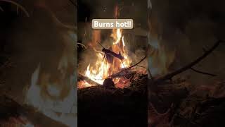 Stump on fire - night burning