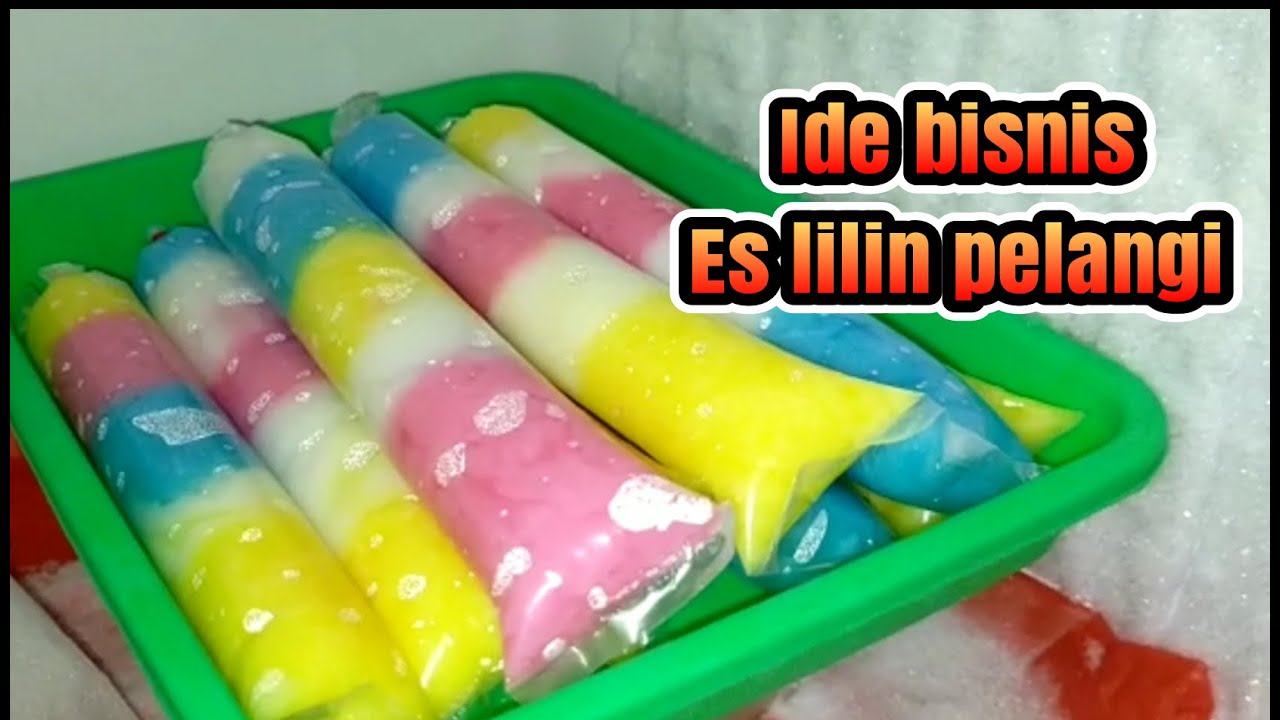 Ide jualan / resep es lilin pelangi / cara membuat es