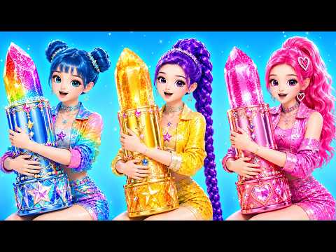 本物 vs 偽物Huntrix！？💖 貧乏女子が秘密のパーティーでプロムクイーンに大変身｜KPop Demon Hunters✨