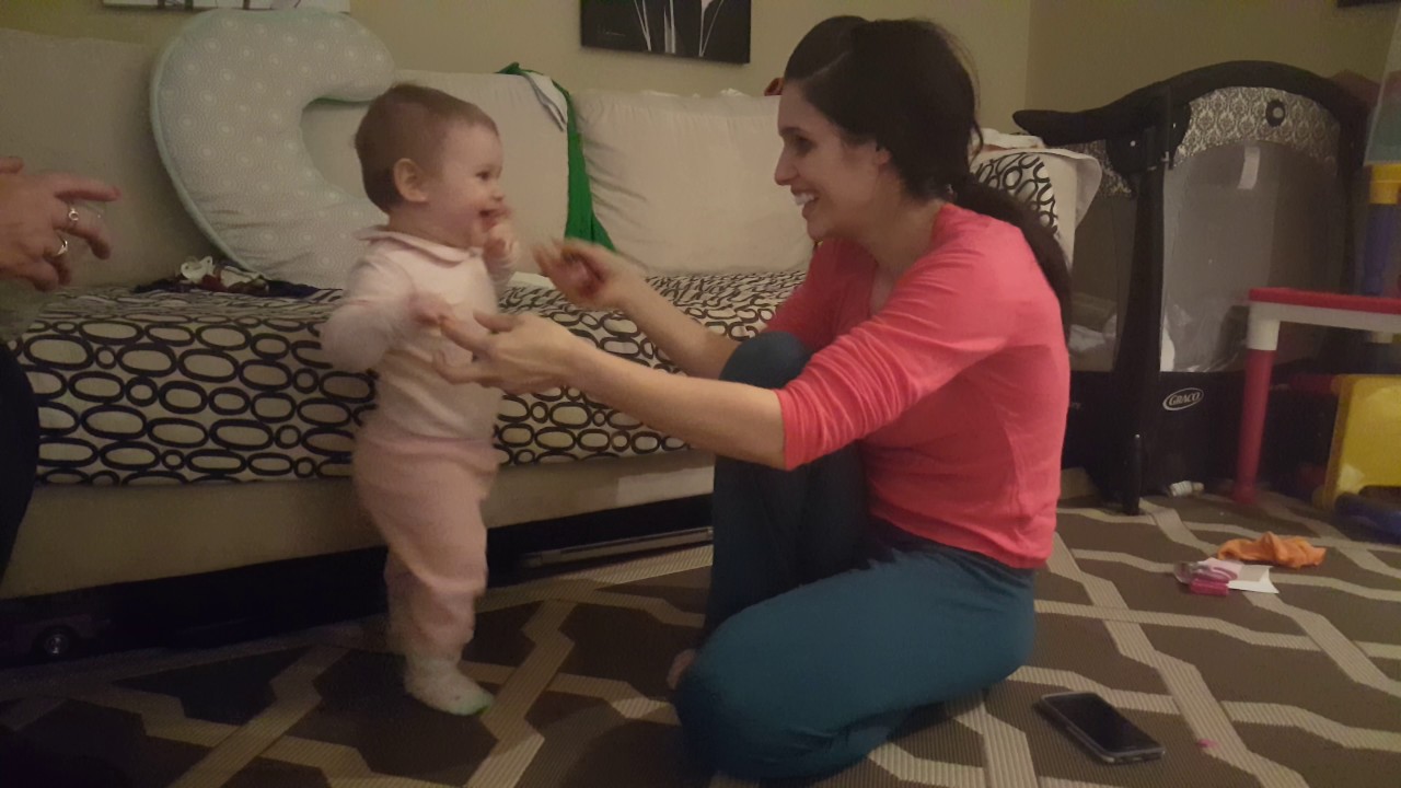 Baby taking first steps - YouTube