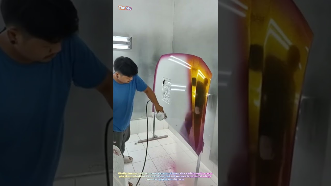 Automotive Artistry: Spray Painting a Car Hood in the Booth 🚗🎨