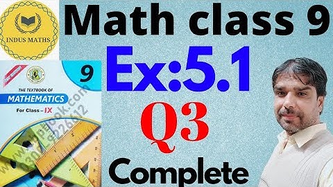 Exercise 5.1 Question 3 Class 9/10 Sindh Board || Ex 5.1 Class IX unit 5 | indus maths