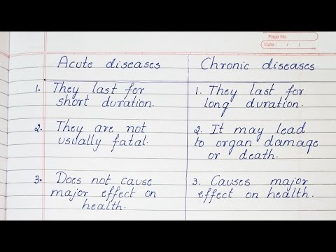 तीव्र रोगों और पुरानी बीमारियों के बीच अंतर
