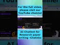 Chatgpt like chatbot | AI Chatbot for Research paper writing |Chatnbx | Exploring Research Prompts
