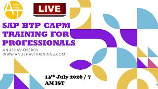 SAP BTP CAP for Professionals | LIVE BTP CAPM training | 7 AM IST from 13th July 2026