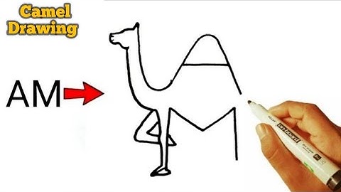 Easy camel 🐪 Drawing from letter AM | Camel Drawing idea | Drawing camel easy step by step