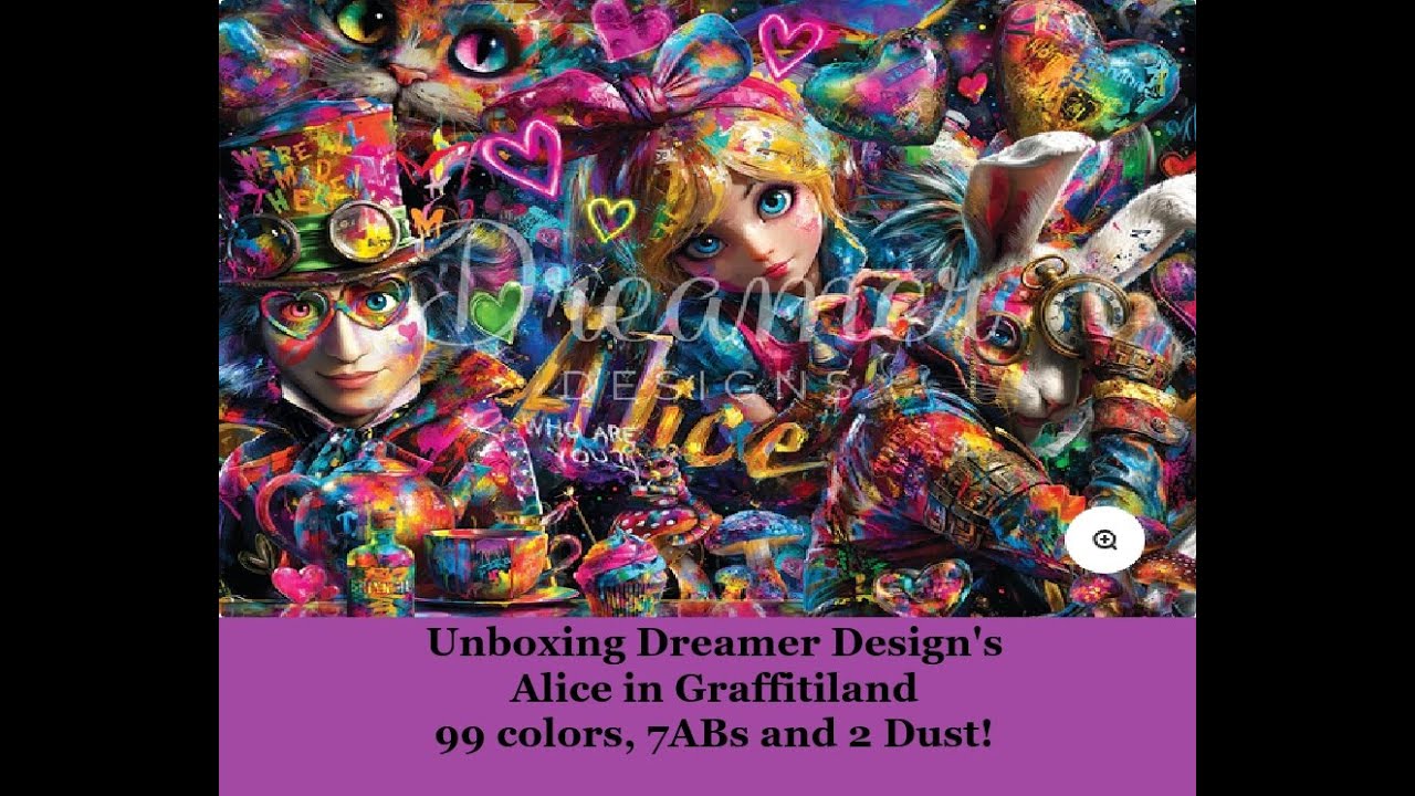 Распаковка набора для рисования «Алиса в Стране граффити» от Dreamer Designs. Потрясающий холст с...