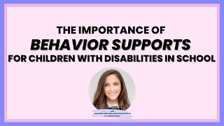 The Importance of Behavior Support for Children with Disabilities in School | Inclusion | Undivided